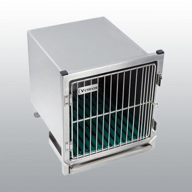 CAGE INOX AVEC BAC, CAILLEBOTIS ET PORTE INOX