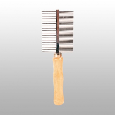 PEIGNE DOUBLE AVEC MANCHE EN BOIS