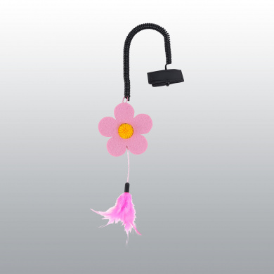 JOUET CHAT FLEUR ACCROCHE POIGNEE 