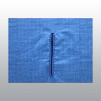 CHAMP COTON TISSU BLEU DOUBLE EPAISSEUR OUVERT