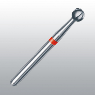 FRAISE BOULE CARBURE TUNGSTENE POUR TURBINE ET CONTRE-ANGLE ROUGE